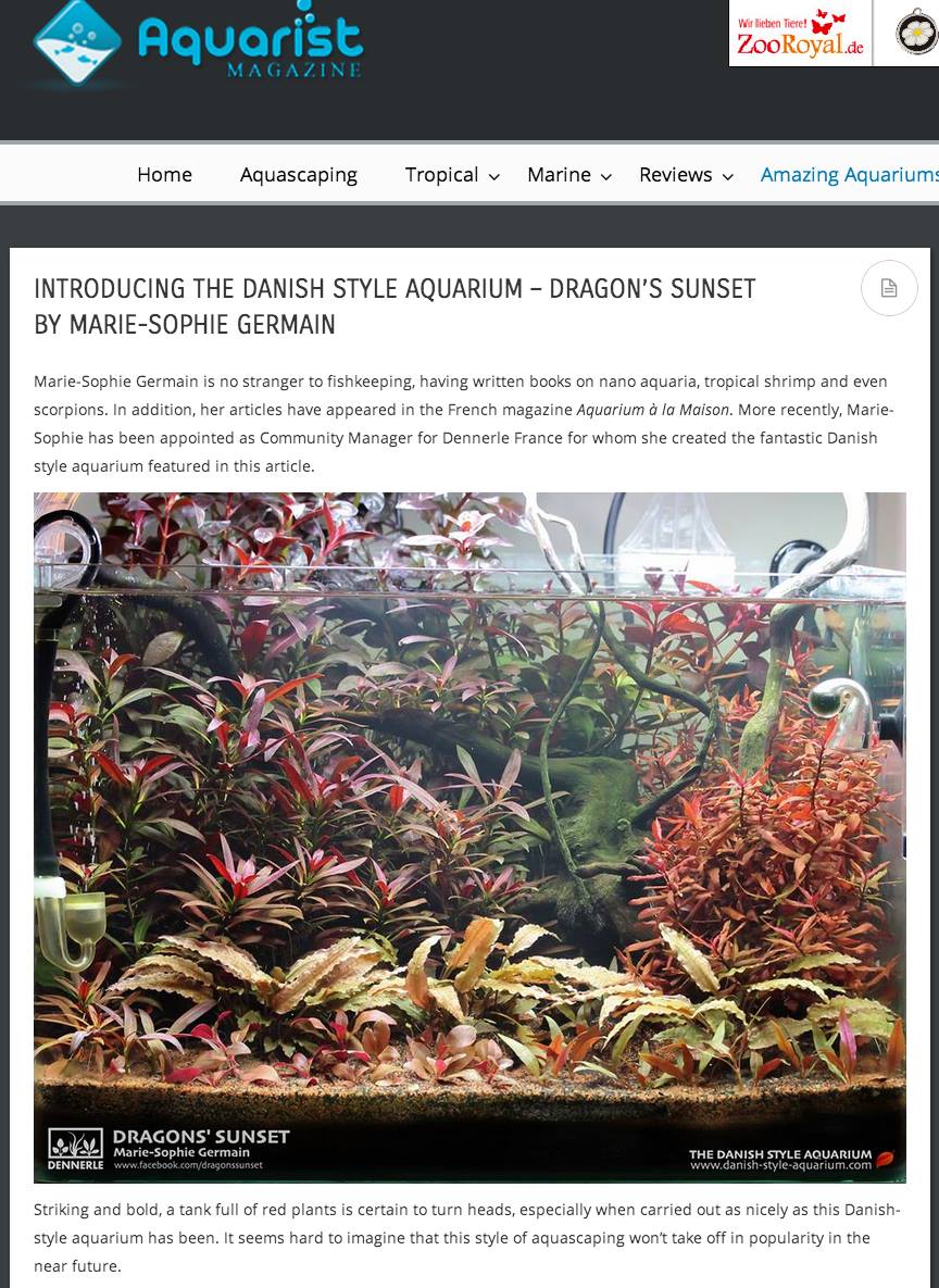 Article in Aquaristik / Danish Style Aquarium by Marie-Sophie Germain